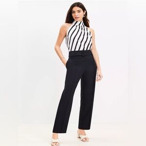 Loft Petite Pintucked Belted Slim Pants in Twill. Size 00